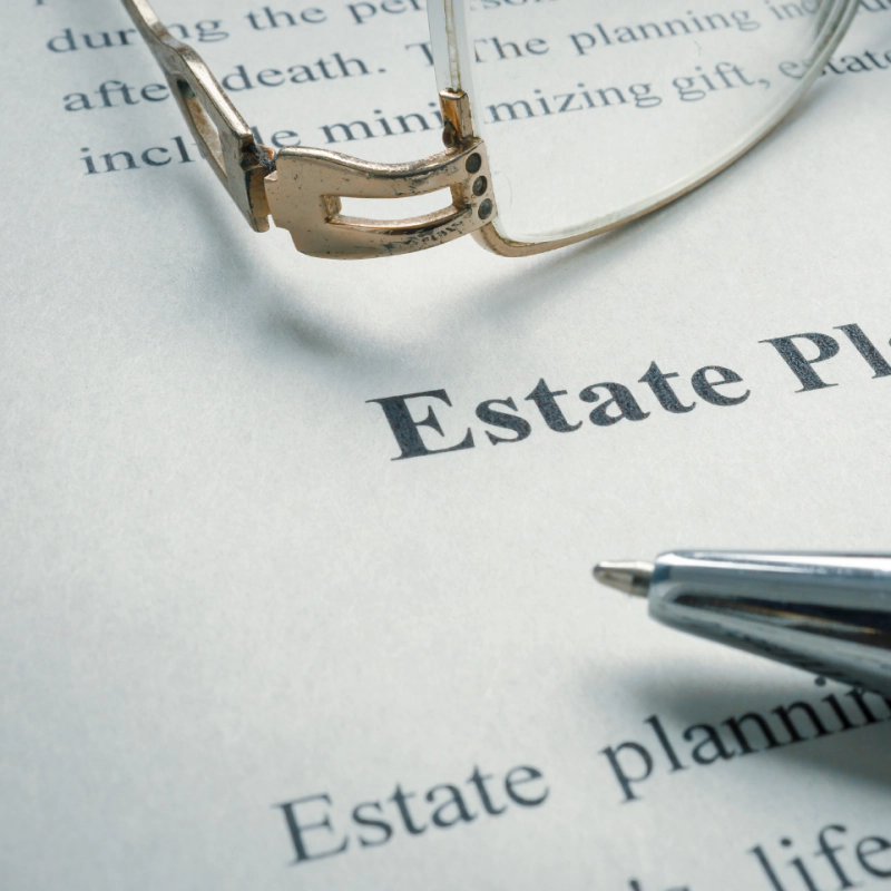 a close up sot of an estate planning policy